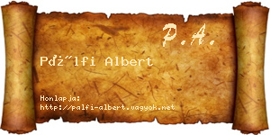 Pálfi Albert névjegykártya