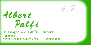 albert palfi business card